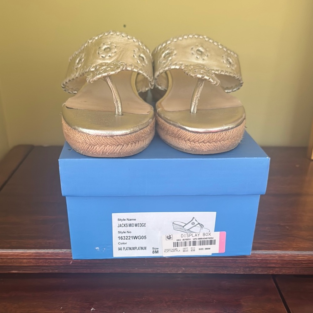Jack Rogers Gold Wedge Sandals